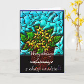 Gelukkige Verjaardag in Pools Kaart (Gele Bloem)