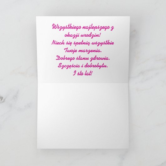 Gelukkige Verjaardag in Poolse Kaart (Binnen)