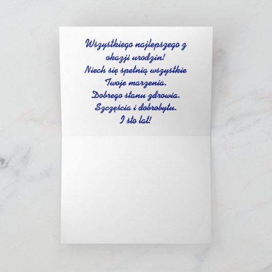 Gelukkige Verjaardag in Poolse Kaart (Binnen)