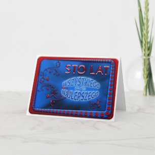 Gelukkige Verjaardag in Poolse Kaart