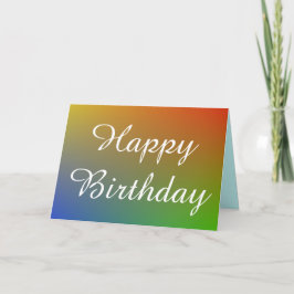 Gelukkige verjaardag in regenboogtextuur kaart