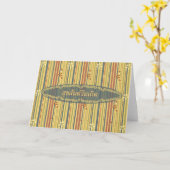 Gelukkige Verjaardag in Thai, Stripes en Bloemen Kaart (Gele Bloem)