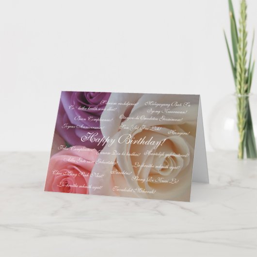 Gelukkige verjaardag in vele talen kaart (Voorkant)