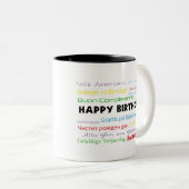 Gelukkige verjaardag in vele talen Mok (Voorkant rechts)