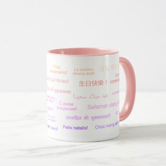 Gelukkige Verjaardag in Vele Verschillende Talen D Mok (Voorkant rechts)