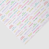 Gelukkige Verjaardag in Vele Verschillende Talen D Tissuepapier (Detail)