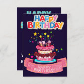 Gelukkige verjaardag informatiekaartje (Voorkant / Achterkant)