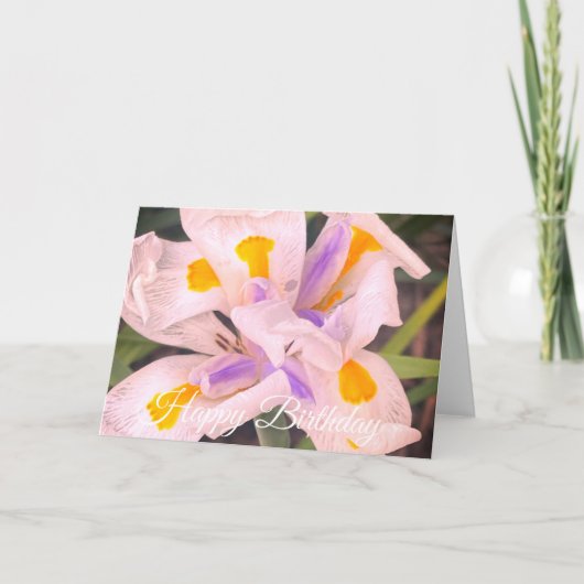 Gelukkige verjaardag Iris Bloem Kaart (Voorkant)