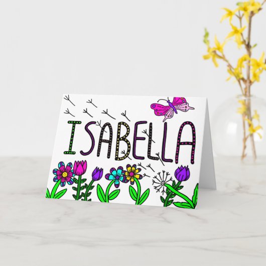 Gelukkige verjaardag Isabella liefste meisje ter w Kaart (Gele Bloem)