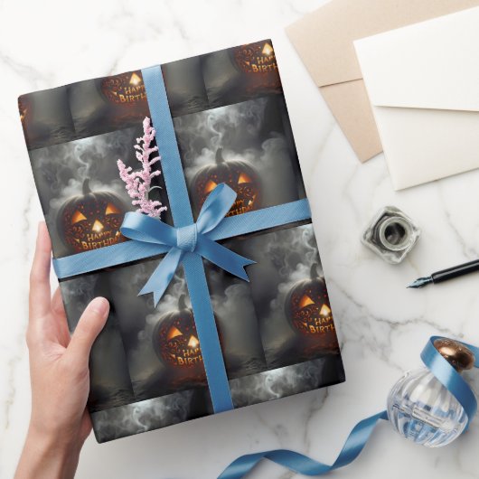 Gelukkige Verjaardag Jack-o-lantern Cadeaupapier (Geschenken)