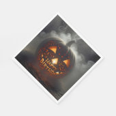 Gelukkige verjaardag Jack-o-lantern in rook opgega Servet (Hoek)