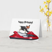 Gelukkige Verjaardag Jack Russell Terrier Groet Kaart (Gele Bloem)