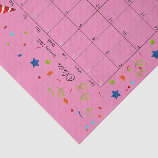 Gelukkige Verjaardag Januari 2022 Weefseldocument Tissuepapier (Detail)