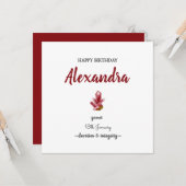 Gelukkige verjaardag Januari geboortesteen granaat Kaart (Voorkant / Achterkant in situ)