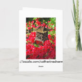 Gelukkige Verjaardag Japanse Lantaarn en Azaleas Kaart (Achterkant)