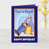 Gelukkige verjaardag, je bent ontslagen kaart (Gele Bloem)