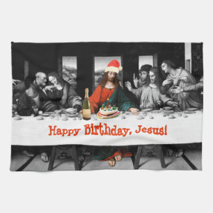 Gelukkige Verjaardag, Jesus! Grappige Kerstmis Theedoek