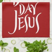 Gelukkige Verjaardag Jezus Christelijke Kalligrafi Theedoek (Gevouwen)