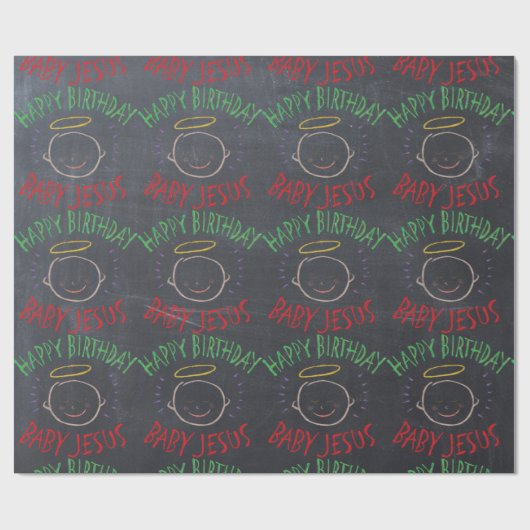 Gelukkige Verjaardag Jezus - Christelijke Kerstman Cadeaupapier (Vlak)