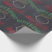 Gelukkige Verjaardag Jezus - Christelijke Kerstman Cadeaupapier (Hoek)