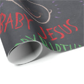Gelukkige Verjaardag Jezus - Christelijke Kerstman Cadeaupapier (Rol Hoek)