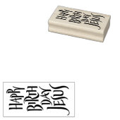 Gelukkige Verjaardag Jezus Echte Kerstmis Kalligra Rubberstempel (Gestempeld)