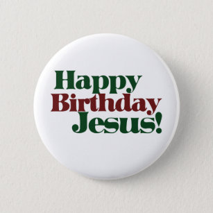 Gelukkige Verjaardag Jezus het is Kerstmis Ronde Button 5,7 Cm