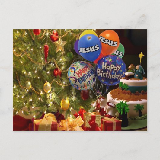 Gelukkige Verjaardag Jezus, Kerstmis Kaart (Voorkant)