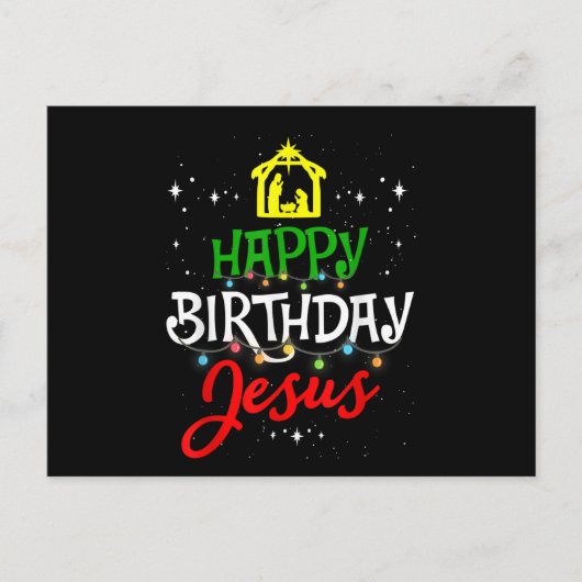 Gelukkige Verjaardag Jezus Kerstmis Pyjama Feestda Feestdagenkaart (Voorkant)