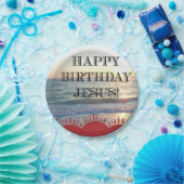 Gelukkige verjaardag Jezus over de oceaan Papieren Bordje (Feest)