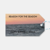 Gelukkige Verjaardag Jezus San Serif geometrisch l Cadeaulabel (Voorkant (Horizontaal))