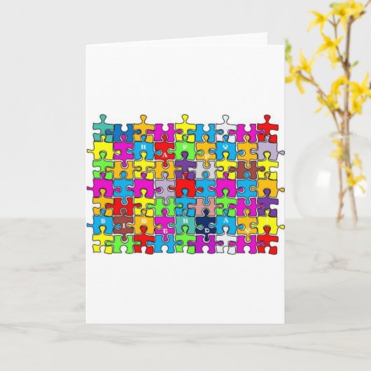 Gelukkige verjaardag jigzaag kaart (Gele Bloem)