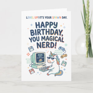 Gelukkige verjaardag jij magische nerd kaart