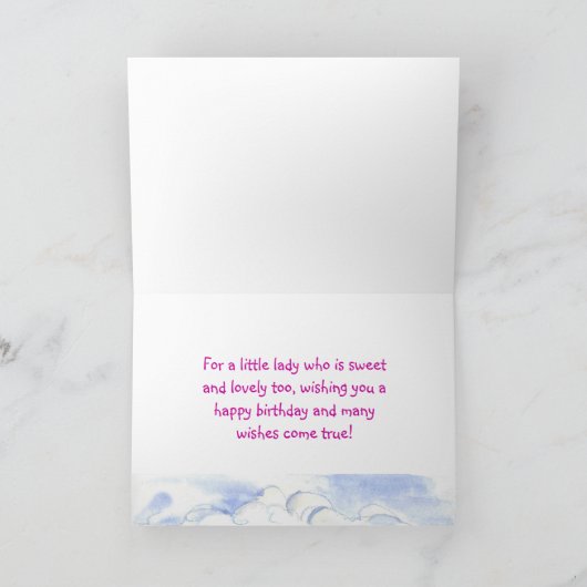 Gelukkige Verjaardag Jong Meisje Zomer Meadow Kaar Kaart (Binnen)