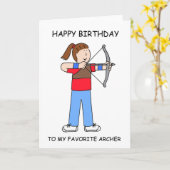 Gelukkige Verjaardag Jong Vrouw Archer Kaart (Gele Bloem)