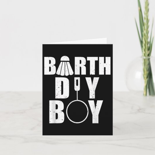 Gelukkige Verjaardag Jongen Badminton Speler Shutt Kaart (Voorkant)