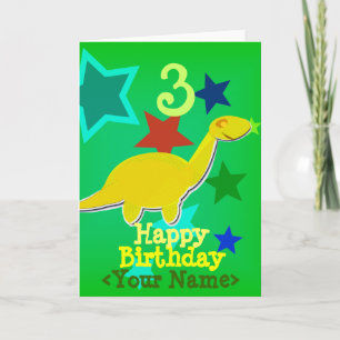 Gelukkige Verjaardag Jouw naam Dinosaurus Kaart
