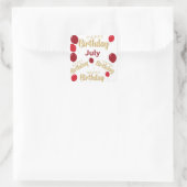 Gelukkige verjaardag Juli Birthdays Sticker (Tas)