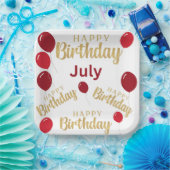 Gelukkige verjaardag Juli verjaardagen Papier Bord (Feest)