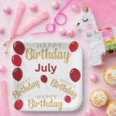 Gelukkige verjaardag Juli verjaardagen Papier Bord (Feest)