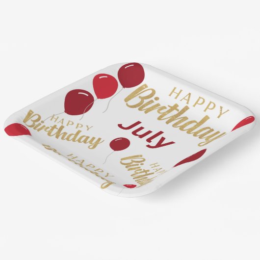 Gelukkige verjaardag Juli verjaardagen Papier Bord (Gebogen)