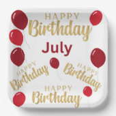 Gelukkige verjaardag Juli verjaardagen Papier Bord (Voorkant)