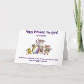 Gelukkige verjaardag! Jullie rocken! Kaart (Achterkant)