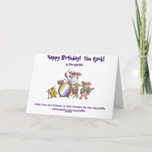 Gelukkige verjaardag! Jullie rocken! Kaart (Achterkant)