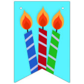 Gelukkige Verjaardag Kaarsen en kleuren Vlaggetjes (Eerste vlag)