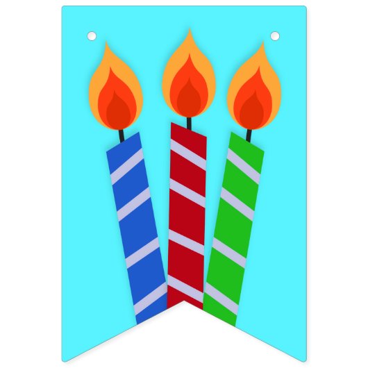 Gelukkige Verjaardag Kaarsen en kleuren Vlaggetjes (Eerste vlag)