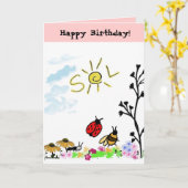 Gelukkige Verjaardag! Kaart (Gele Bloem)