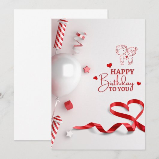 Gelukkige verjaardag kaart (Voorkant / Achterkant)