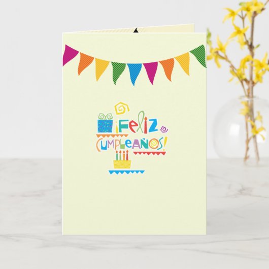 gelukkige verjaardag kaart (Gele Bloem)