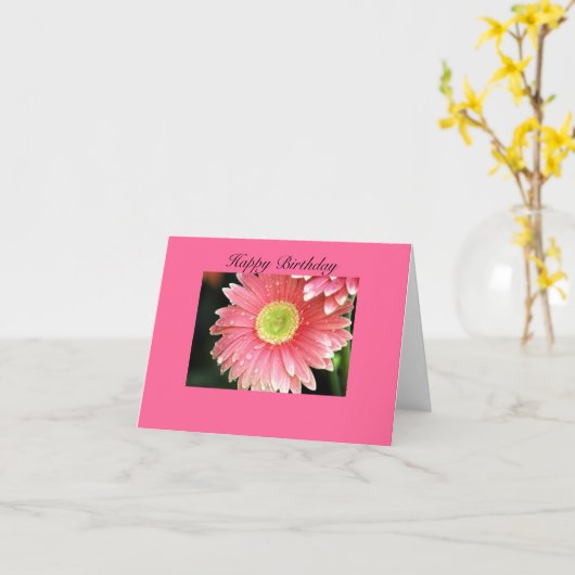 gelukkige verjaardag kaart (Gele Bloem)